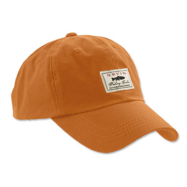 Vintage Waxed Cotton Ball Cap Burton Orange