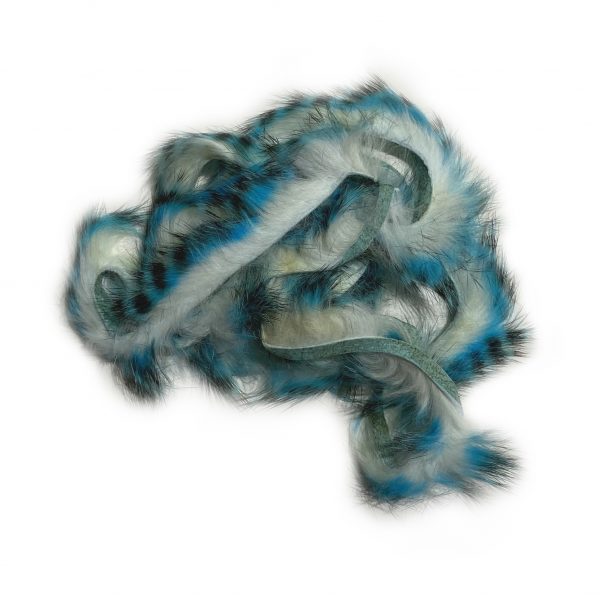 Tiger Barred Rabbit Strips Blue/Black Over White