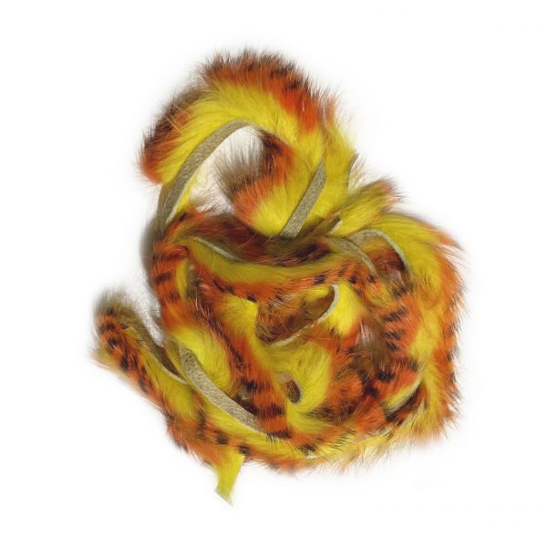Tiger Barred Rabbit Strips Black/Orange Over Yellow