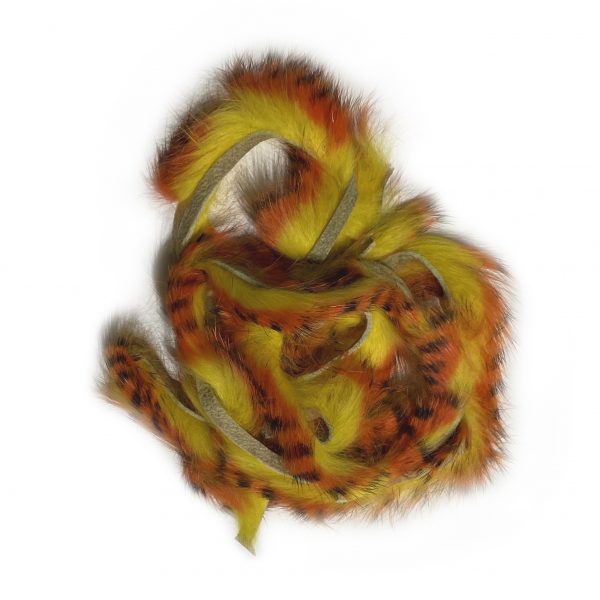 Tiger Barred Rabbit Strips Black/Orange Over Yellow