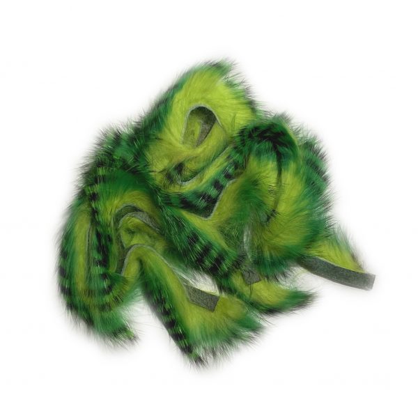 Magnum Tiger Barred Rabbit Strips Mahl Green/Black Over Chartreuse