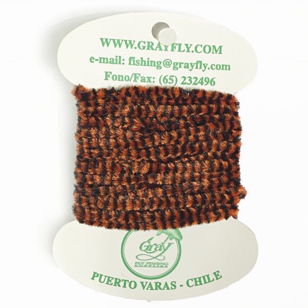 Chenille Naranjo/Negro