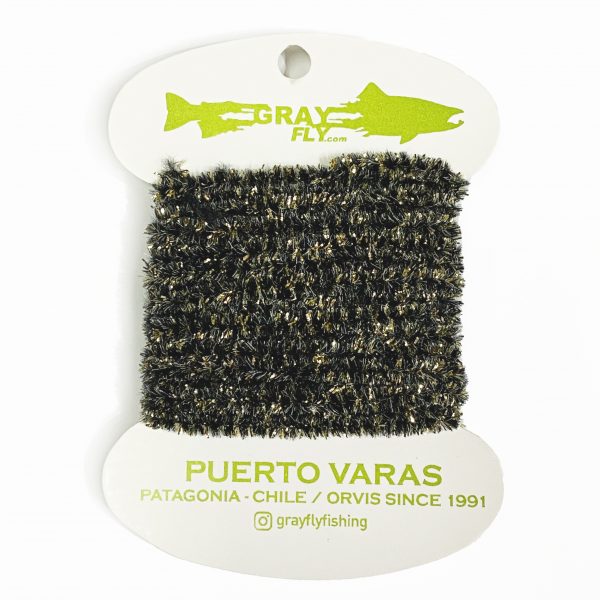Chenille Negro/Dorado