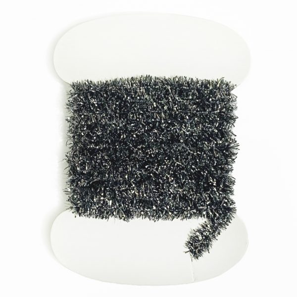 Tinsel Chenille Negro/Plateado