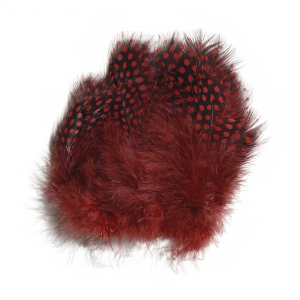Strung Guinea Feathers Red