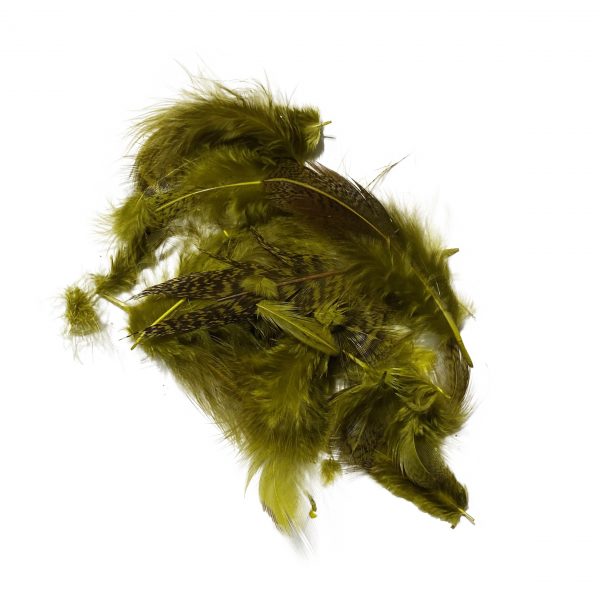 Dyed Golden Olive Hungarian Partridge Feathers