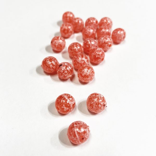 UV2 Fusion Blood Drop Egg Beads 8mm Salmon Egg