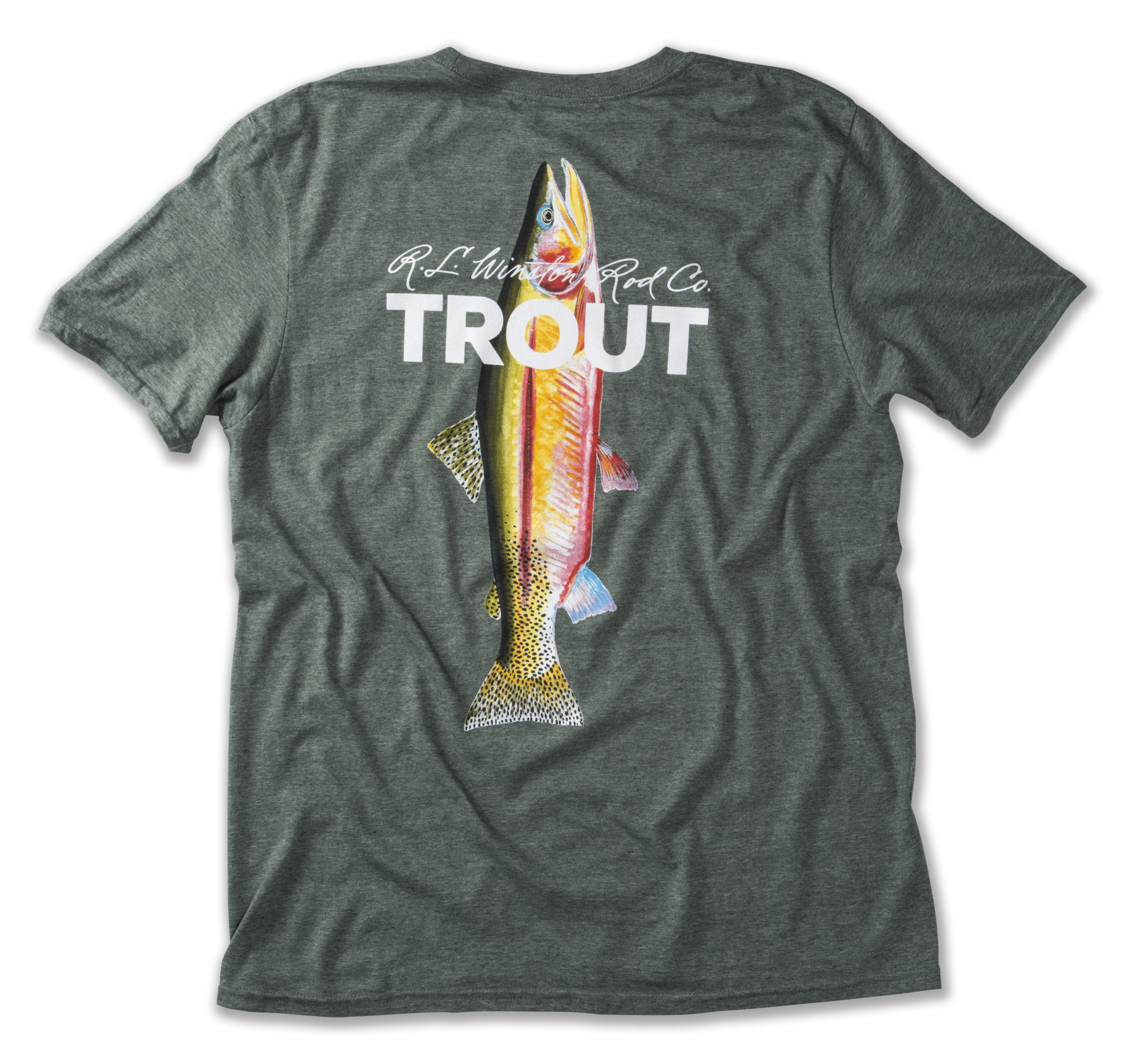 Trout Tech T-Shirt Moss Green – Gray Fly Fishing Supplies
