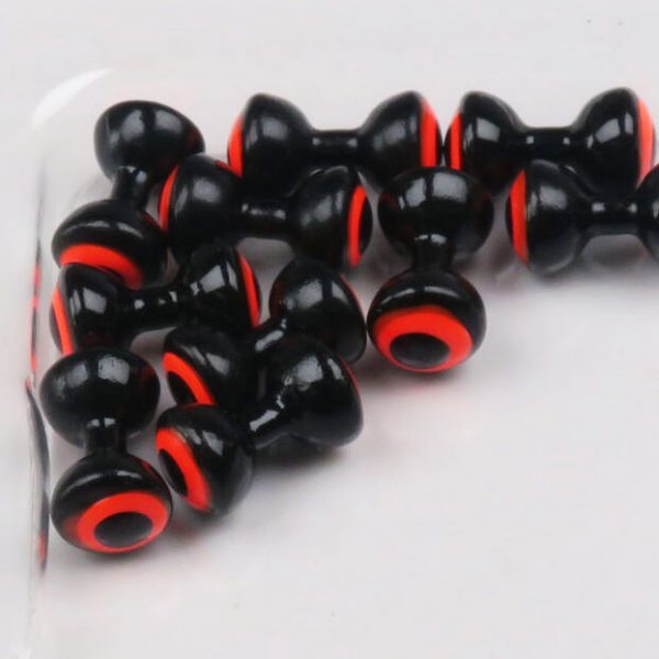 Medium Double Pupil Lead Eyes Black / Fl Orange and Black Pupil