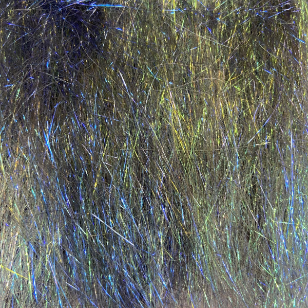 Ice Dub Minnow Back Shimmer Fringe #6 Pearl Olive UV Blue Back