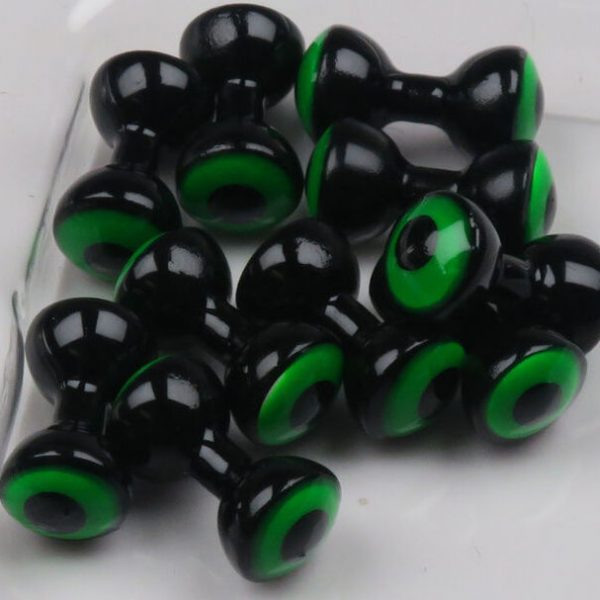 Small Double Pupil Brass Eyes #3 Black with Fl Chart and Black