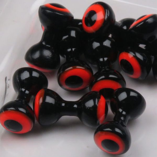 Small Double Pupil Brass Eyes #4 Black with Fl Orange and Black