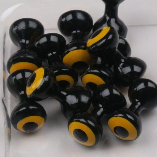 Large Double Pupil Lead Eyes Black W Yellow and Black